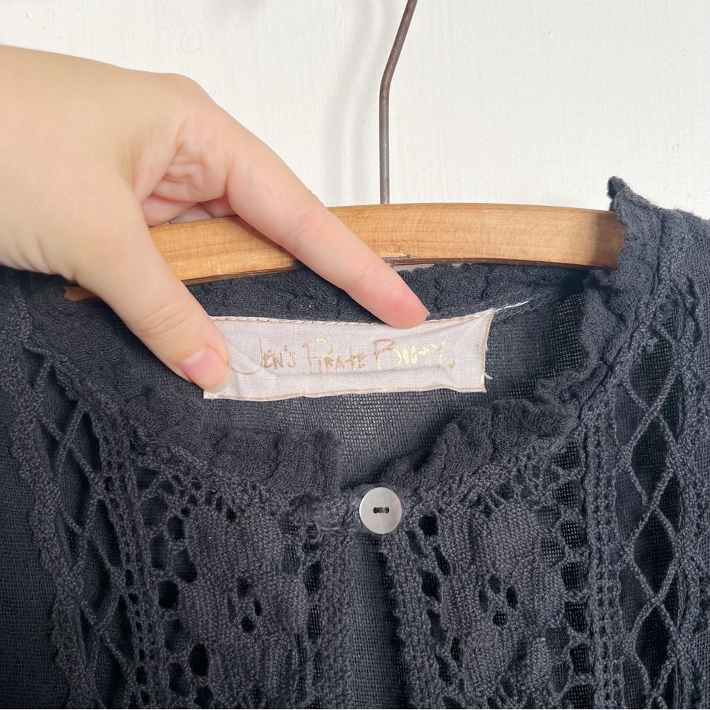 Jen’s Pirate Booty • Trickster Mini Dress in Black cotton gauze crochet lace - Picture 4 of 12